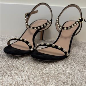 Stuart Weitzman Black Strappy Stiletto Heels